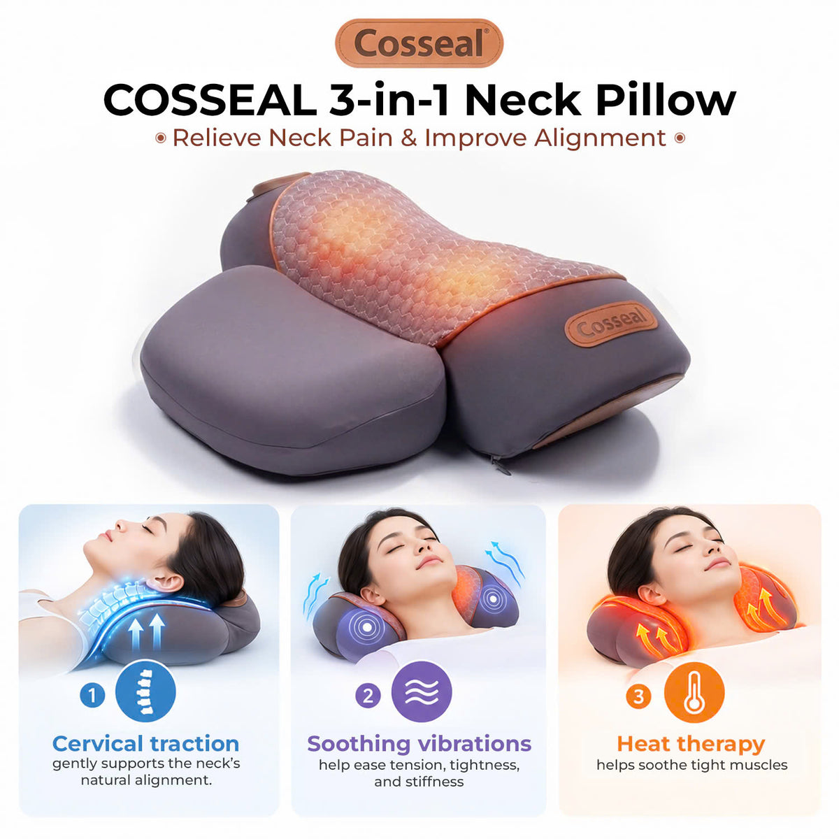 COSSEAL Neck Relief Pillow